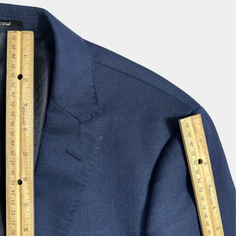 MANTONI Mens Navy Blazer 40R Sport Coat Two Button Suit Jacket Lightweight wool